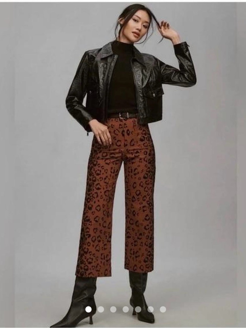 Antropología Maeve the Colette cropped wide- leg pants brown leopard